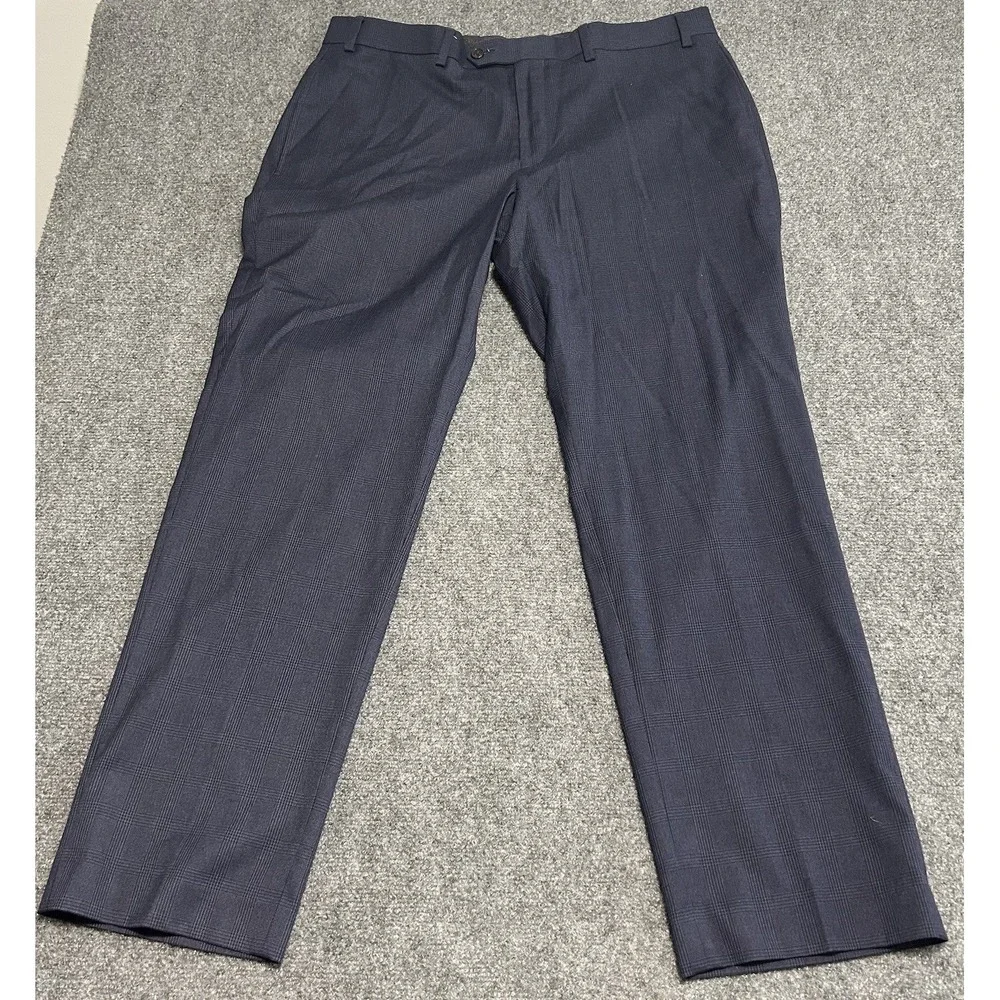 Lauren Ralph Lauren Mens 34/29 Dress‎ Pants Navy Blue Windowpane Houndstooth